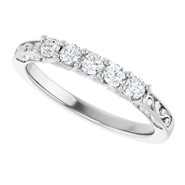 14K White 1/3 CTW Natural Diamond Anniversary Band