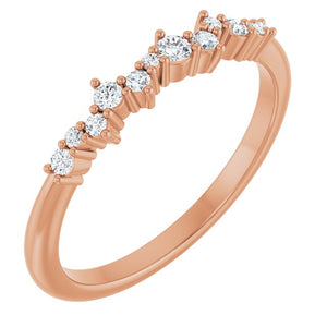 14K Gold Natural Diamond Stackable Ring - Options Available