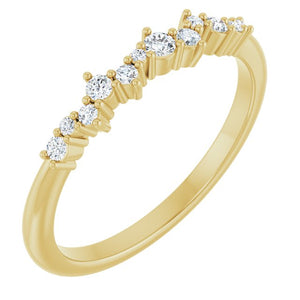 14K Gold & Platinum Natural Diamond Stackable Ring - Options Available