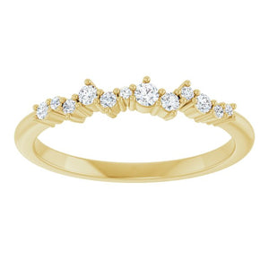 14K Gold Natural Diamond Stackable Ring - Options Available
