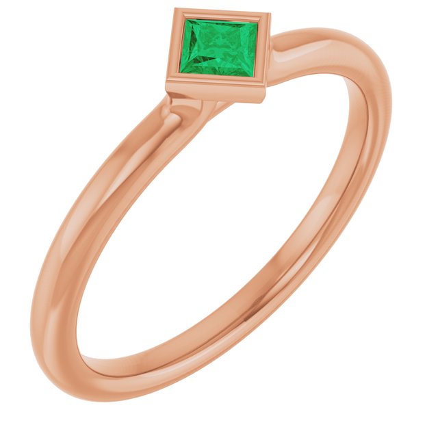 14K Gold Natural Ruby Stackable Ring