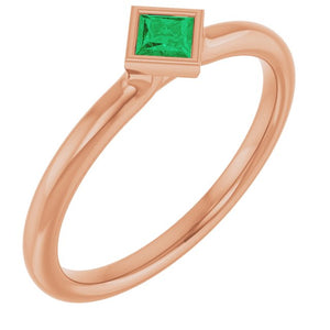 14K Gold Natural Ruby Stackable Ring
