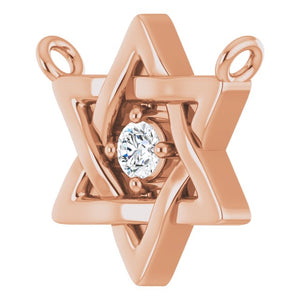 14K White Gold .03 CT Natural Diamond Star of David Pendant