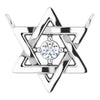 14K White Gold .03 CT Natural Diamond Star of David Pendant