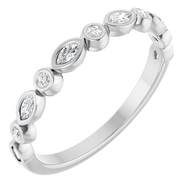 14K White 1/5  CTW Natural Diamond Anniversary Band