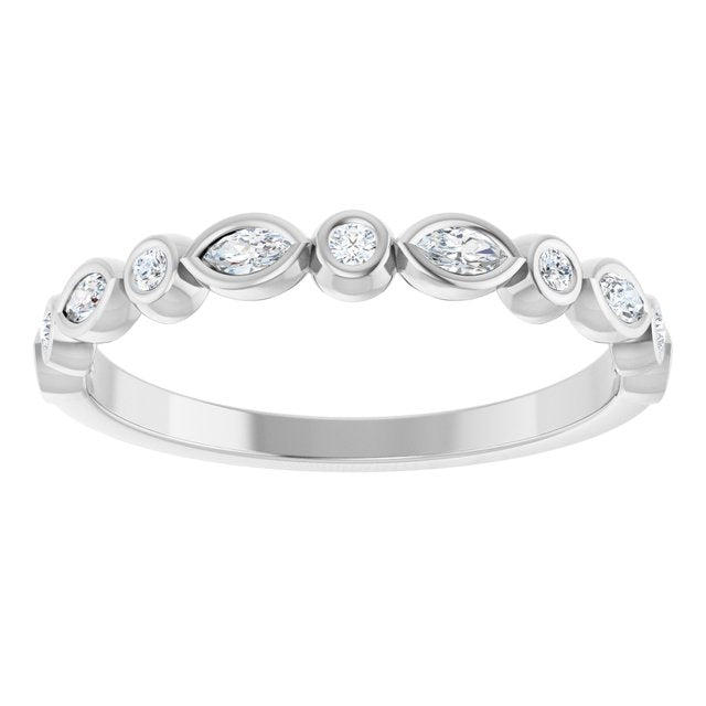 14K White 1/5  CTW Natural Diamond Anniversary Band