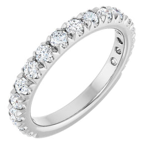 14K Gold & Platinum Natural Diamond French-Set Anniversary Band - Options Available