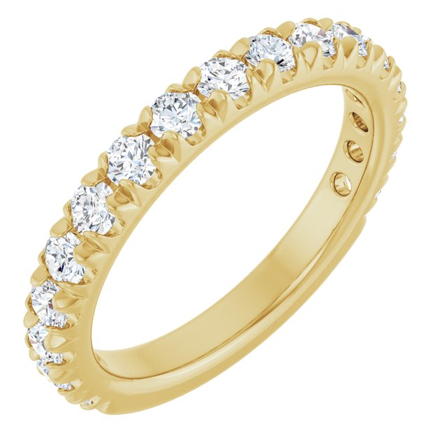14K Gold & Platinum Natural Diamond French-Set Anniversary Band - Options Available