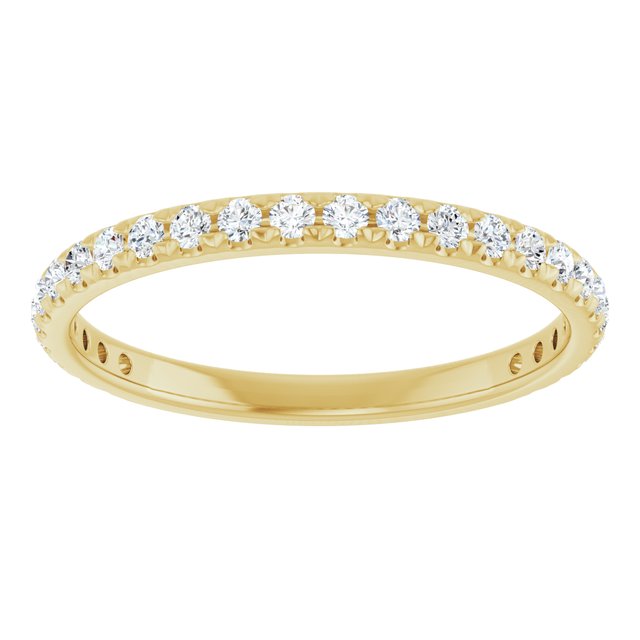 14K White 5/8 CTW Natural Diamond French-Set Anniversary Band