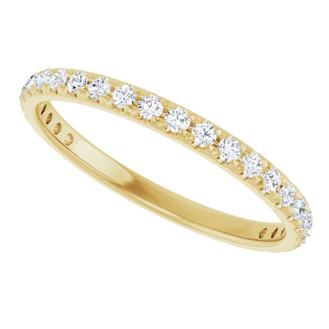 14K White 5/8 CTW Natural Diamond French-Set Anniversary Band