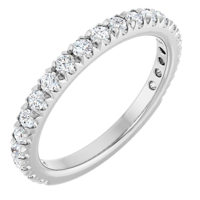 14K Gold Natural Diamond French-Set Anniversary Band - Options Available