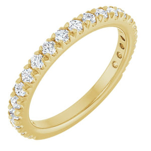 14K Gold Natural Diamond French-Set Anniversary Band - Options Available