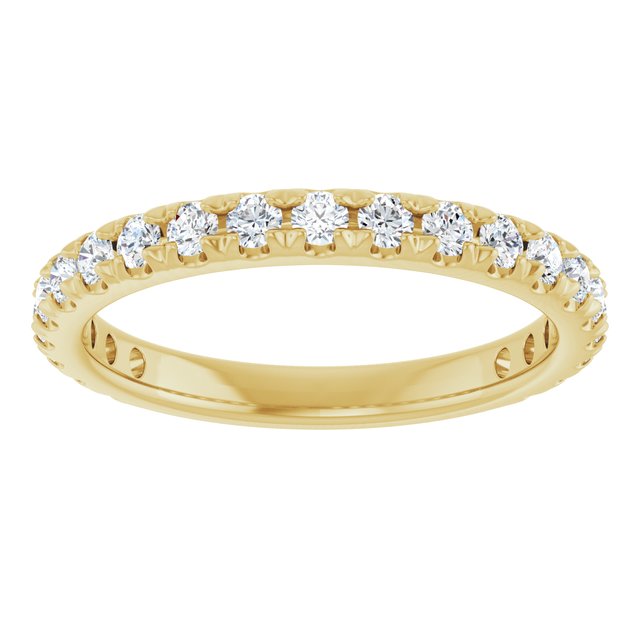 14K White 5/8 CTW Natural Diamond French-Set Anniversary Band