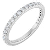 14K White Gold Diamond Anniversary Band – French-Set Design