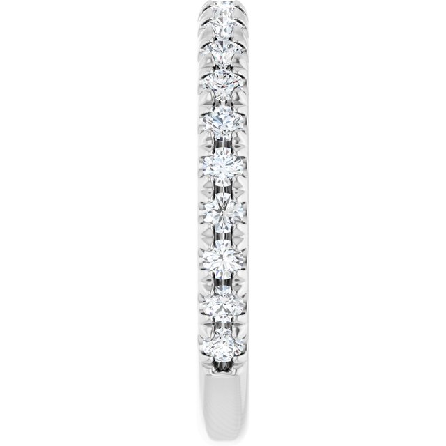 14K White 5/8 CTW Natural Diamond French-Set Anniversary Band