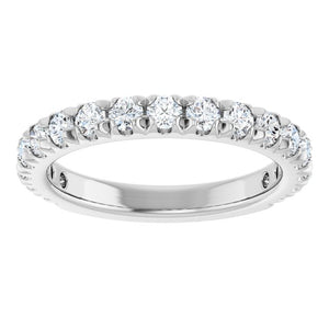 14K Gold & Platinum Natural Diamond French-Set Anniversary Band - Options Available