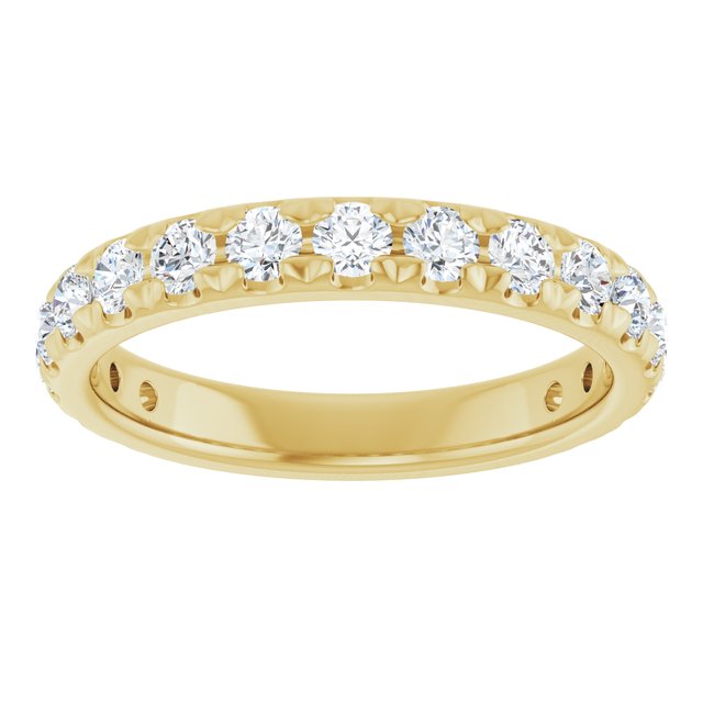 14K White 5/8 CTW Natural Diamond French-Set Anniversary Band