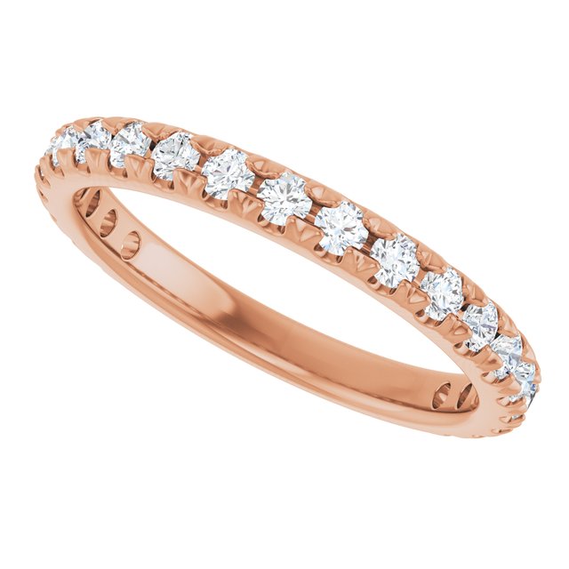 14K White Gold Diamond Anniversary Band – French-Set Design