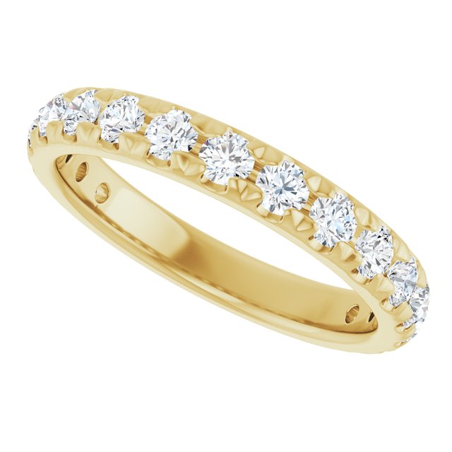 14K White 5/8 CTW Natural Diamond French-Set Anniversary Band