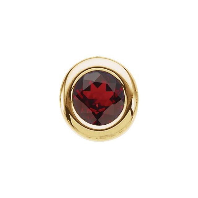 14K Gold Imitation Garnet Birthstone Pendant