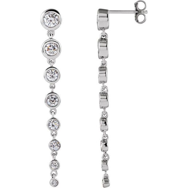 14K Gold Lab-Grown Diamond Graduated Earrings