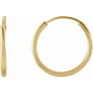 14K Gold Endless Flexible Tube Hoop Earrings