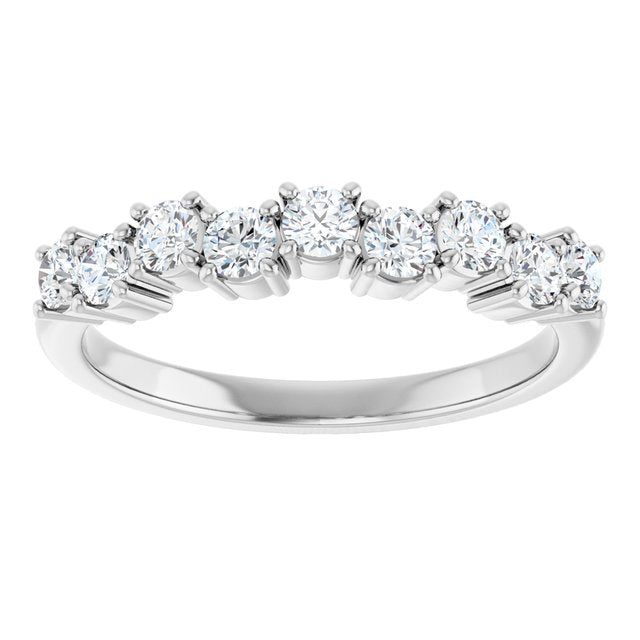 14K Gold & Platinum Lab-Grown Diamond Anniversary Band - Options Available