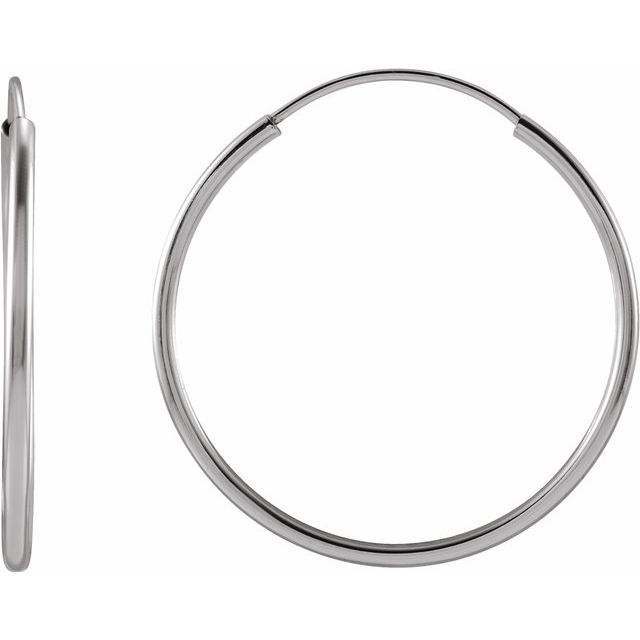 14K Gold Endless Flexible Tube Hoop Earrings