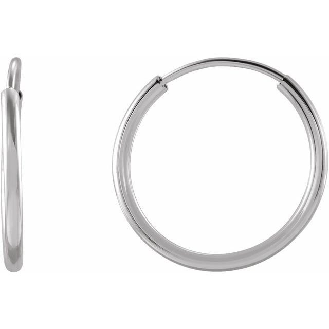 14K Gold Endless Flexible Tube Hoop Earrings