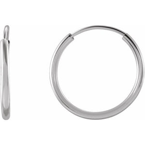 14K Gold Endless Flexible Tube Hoop Earrings