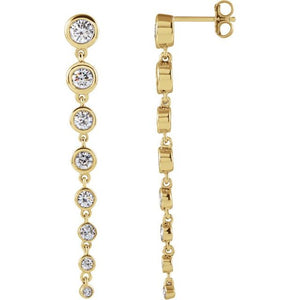 14K Gold Lab-Grown Diamond Graduated Earrings
