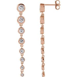 14K Gold Lab-Grown Diamond Graduated Earrings