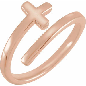 14K Gold Sideways Cross Ring - Options Available