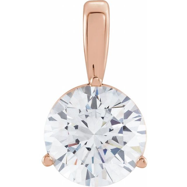 14K Rose Gold Lab-Created Moissanite Pendant Necklace