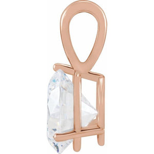 14K Rose Gold Lab-Created Moissanite Pendant Necklace