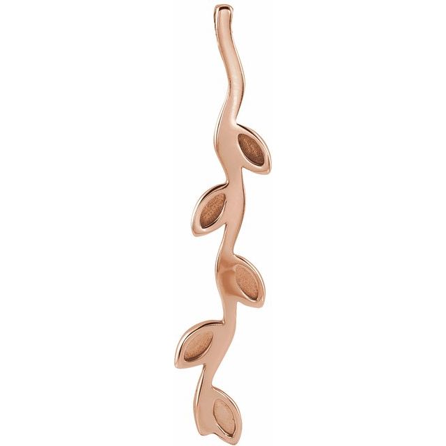 14K Gold Vertical Wave Family Pendant