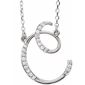 1/12 CTW Natural Diamond Round Initial Necklace in 14K Gold