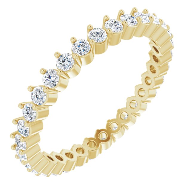 14K Gold & Platinum Natural Diamond Eternity Band - Options Available