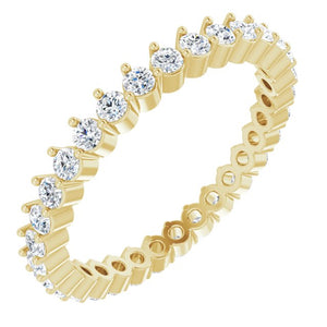 14K Gold & Platinum Natural Diamond Eternity Band - Options Available