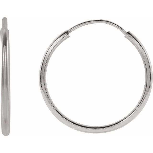 14K Gold Endless Flexible Tube Hoop Earrings