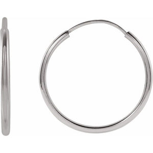 14K Gold Endless Flexible Tube Hoop Earrings