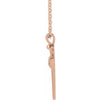 14K Rose Gold, 28x14.71 mm Nail Cross Pendant Necklace