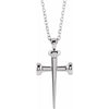 14K Rose Gold, 28x14.71 mm Nail Cross Pendant Necklace