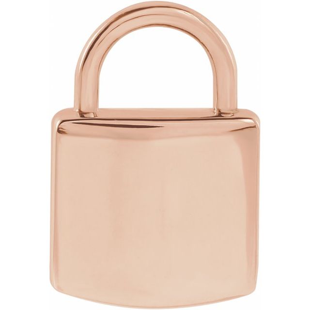 Engravable Lock Pendant in 14K Gold & Platinum