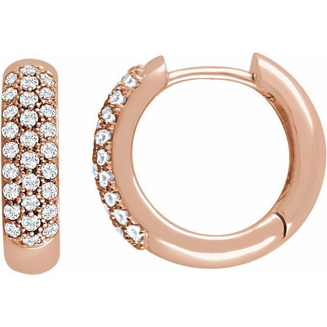 14K Gold Natural Diamond Hoop Earrings - Options Available