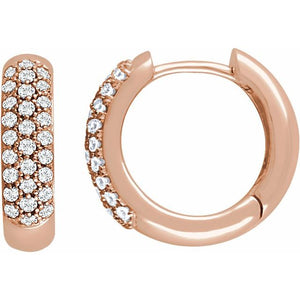 1/2 CTW Natural Diamond Hoop Earrings in 14K Gold