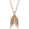 14K Rose Gold Diamond-Encrusted Angel Wings Pendant