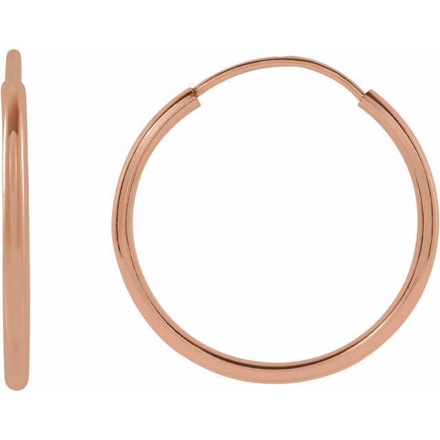 14K Gold Endless Flexible Tube Hoop Earrings