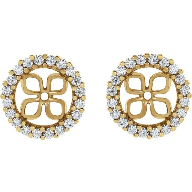 14K Yellow 6 mm ID 1/6 CTW Natural Diamond Earring Jackets