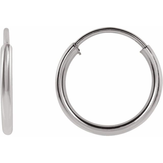 14K Gold Endless Flexible Tube Hoop Earrings